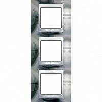 Рамка 3 поста UNICA ХАМЕЛЕОН, вертикальная, серебристый | код. MGU66.006V.810 | Schneider Electric